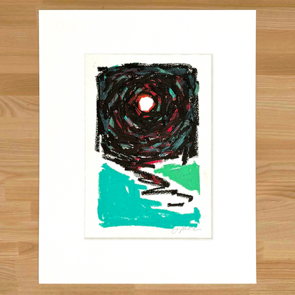 Original oil pastel on paper artwork, Chromatic Dialogue no. 60 by Joy Miller